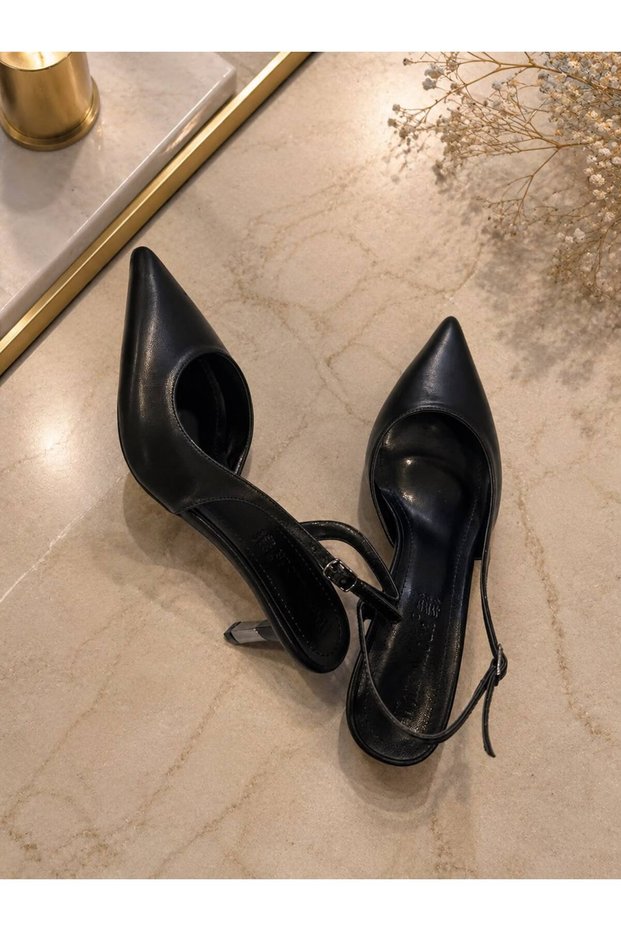 Open back women's high heeled shoes