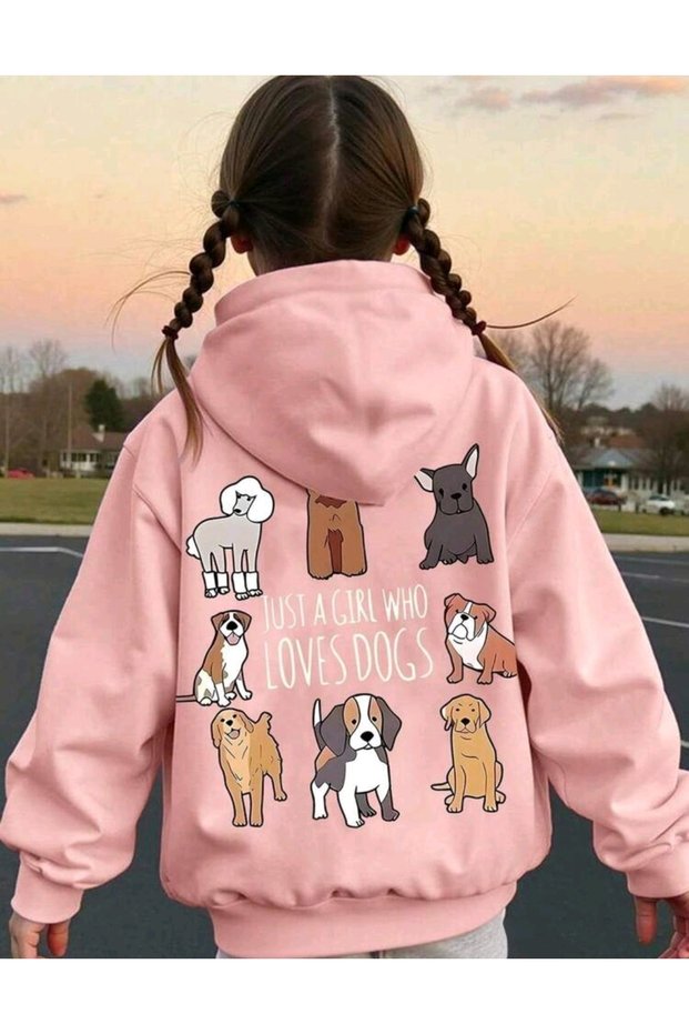 Unisex Men/Women Lovesdogs Colorful Custom Printed Cotton Oversized Hooded Sweatshirt