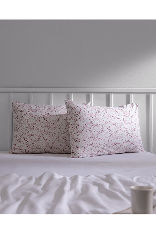 Octave 100% Cotton Ranforce Printed 2-Piece Pillowcase - Powder