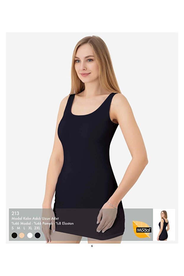 Women's Modal Cotton Thick Strap Long Undershirt
