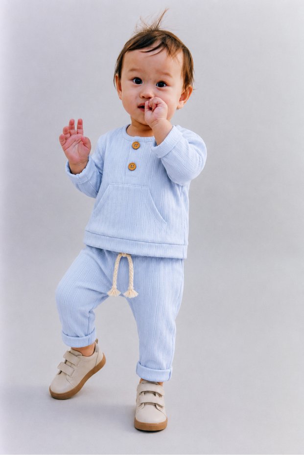 Baby Boy 2 Piece Set Buttoned Pocket Sweatshirt Casual Pants Daily Celebration Special Occasions
