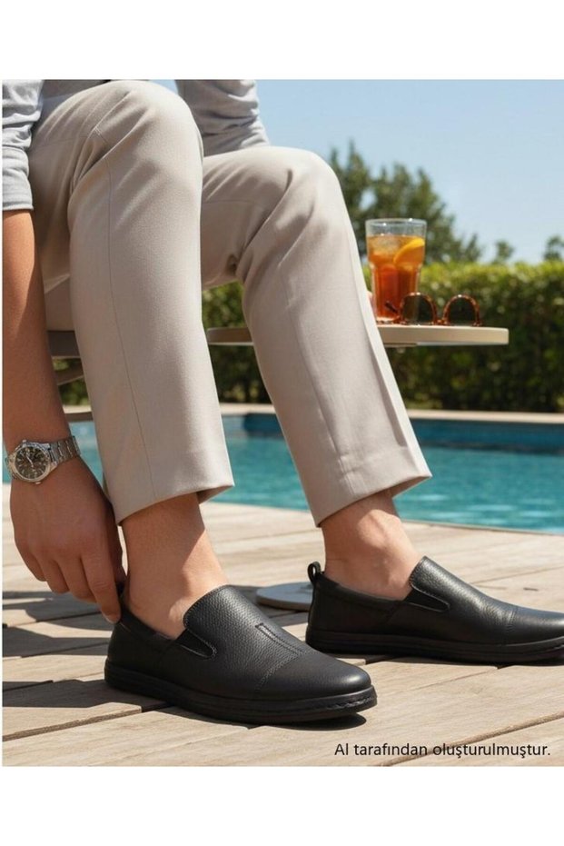 Jf-2320 Men's Genuine Leather Daily Comfort Slip-On Shoes