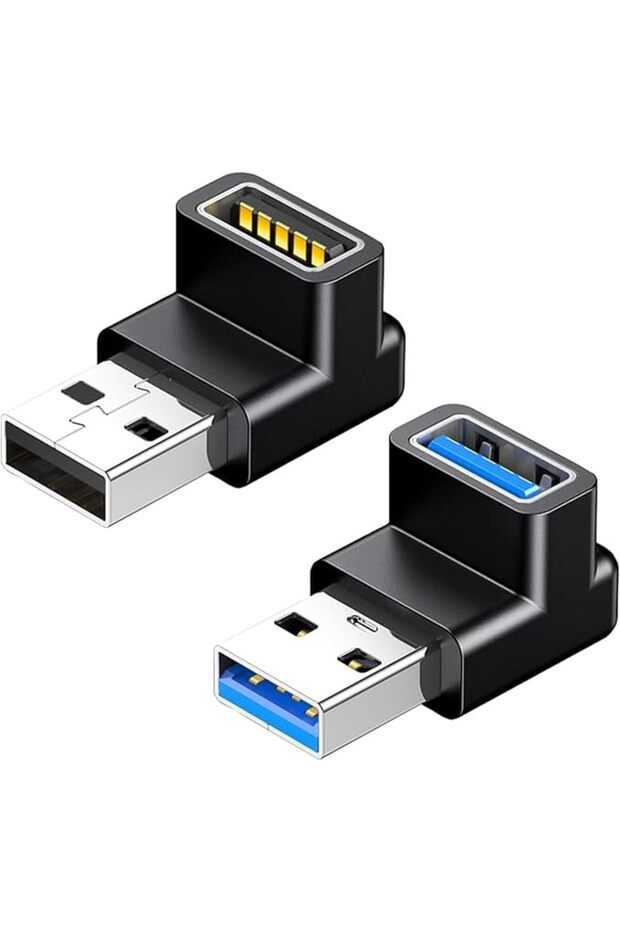 محول USB 3.2 بزاوية 180 درجة، وصلة توصيل USB A ذكر الى انثى بسرعة 10 جيجابت في الثانية، يدعم نقل الب