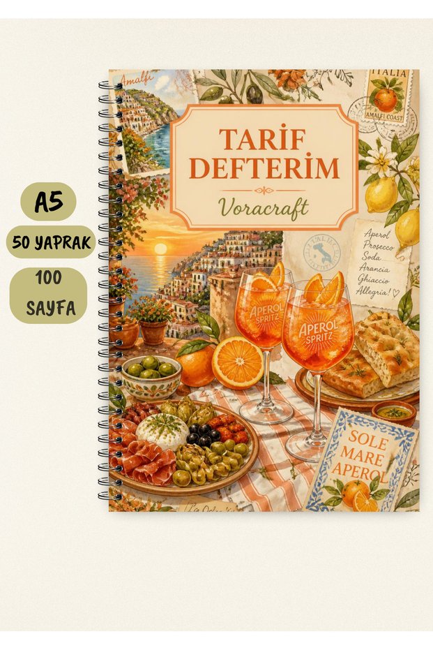 Cooking Recipe Book, 50 Sheets / 100 Pages, A5 / Wire Spiral Trf0068