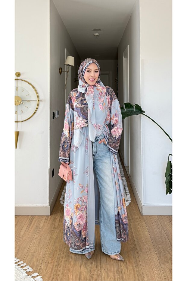 New Season Elissa Satin Abaya with Shawl and Gift