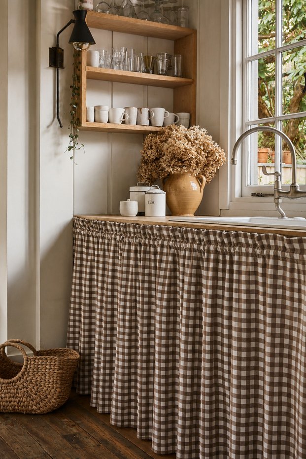 Brown Pöti̇kare Under-Counter Curtain (150X70Cm)