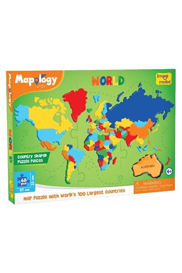 Mapology World- World Map And Its Countries- Learning Aid & Educational Toy- Jigsaw Puzzle- For kids Age 4 and Above