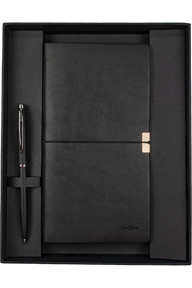 Sd700-C1 Premium Notebook Toledo C7 Black & 108 Prestige Ballpoint Matte Black Set