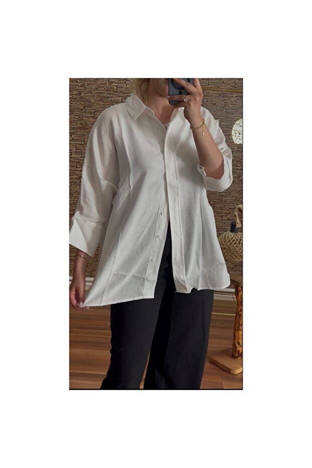 Oversize Beyaz Gömlek