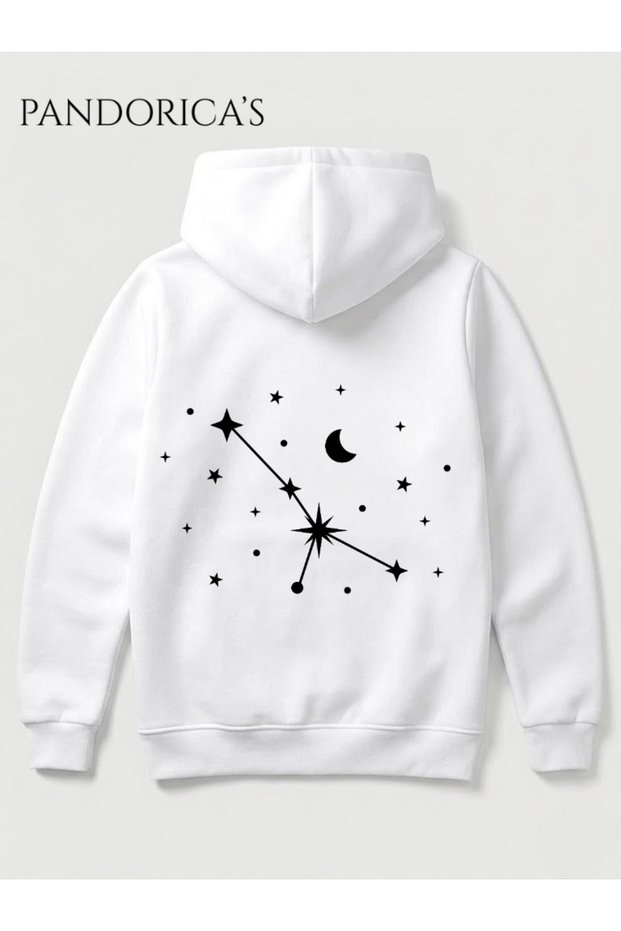 Cancer Zodiac Constellation Printed on the Back and Chest Hooded Cotton Sweatshirt – Cancer (Hoodie)