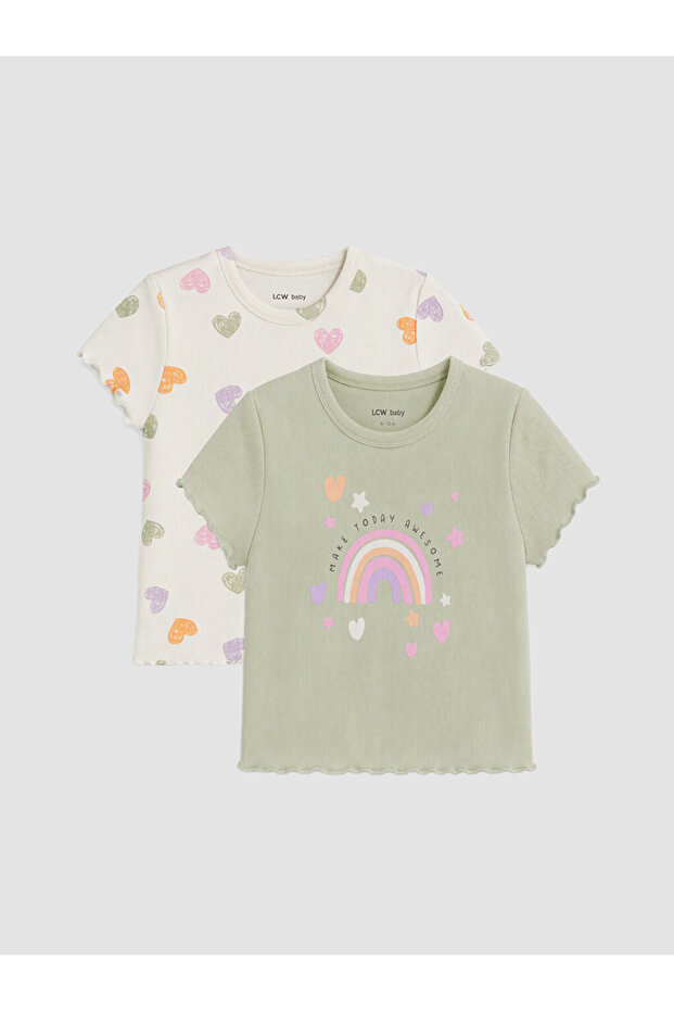 Esvab • Modern & Distinctive Zero Roba Collar Baby Girl T-Shirt 2-Pack