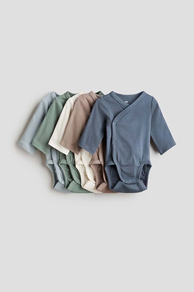 5-pack wrapover bodysuits