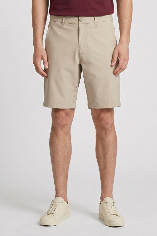 Boss Men Solid Chino Shorts, Tan