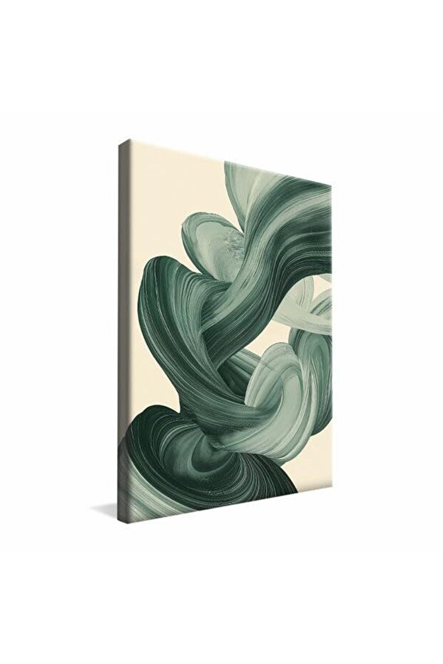 Signtouch Abstract Green Tone Lines Minimalist Wrap Framed Wall Art 50x70 cm