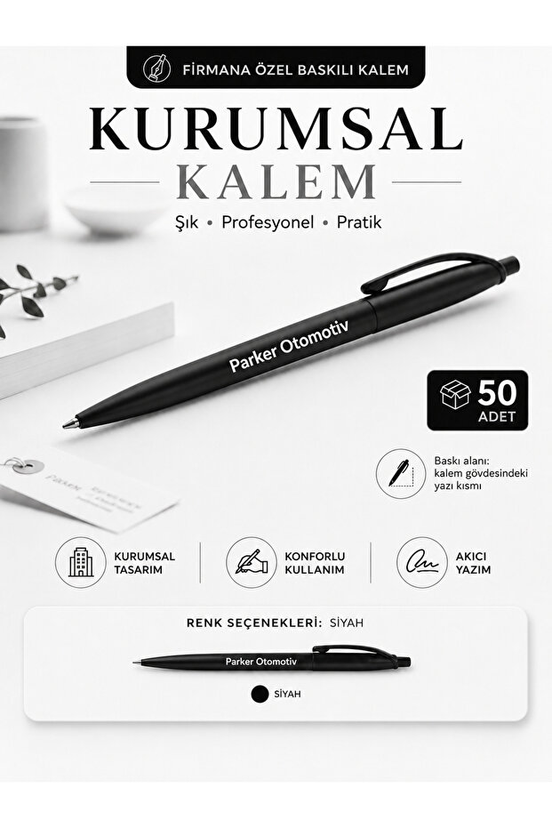 Printed Ballpoint Pen - Advertising Pen - Company Printed Pen 50 Pcs
