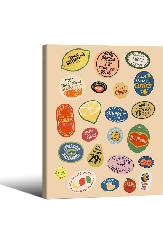 Signtouch Retro Fruit Wrap Framed Canvas Wall Art 30x40 cm