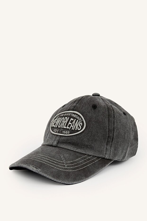 Men's Cotton Hat with Arma Detail and Vintage Look I4874Ax26Sm