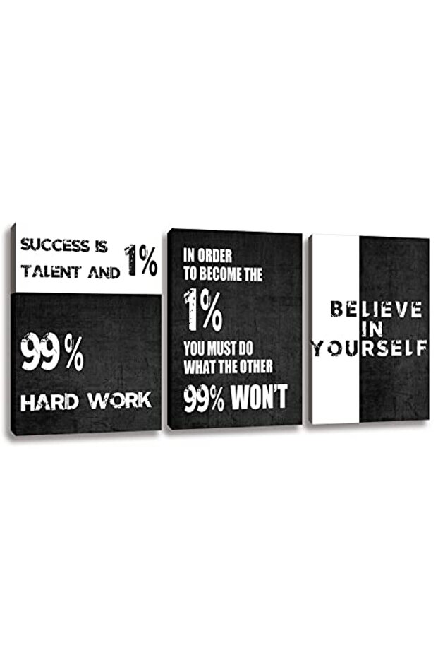 Signtouch Motivational Entrepreneur Workplace Framed Wall Art 3-Piece 50x70 cm