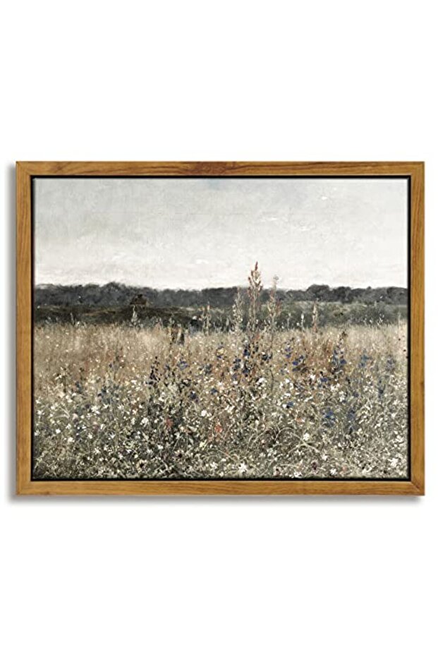 Signtouch Meadow Flowers Landscape Vintage Nature Wall Art Outer Frame 40x60 cm