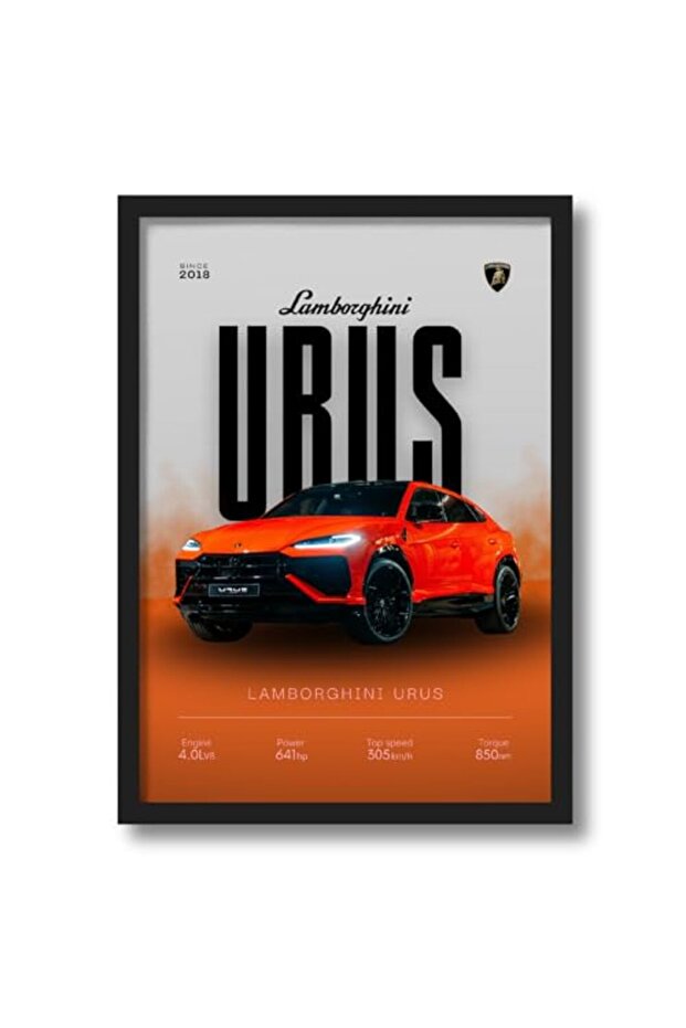 Signtouch Lamborghini Urus Performance SUV Garage Wall Art Outer Frame 50x70 cm