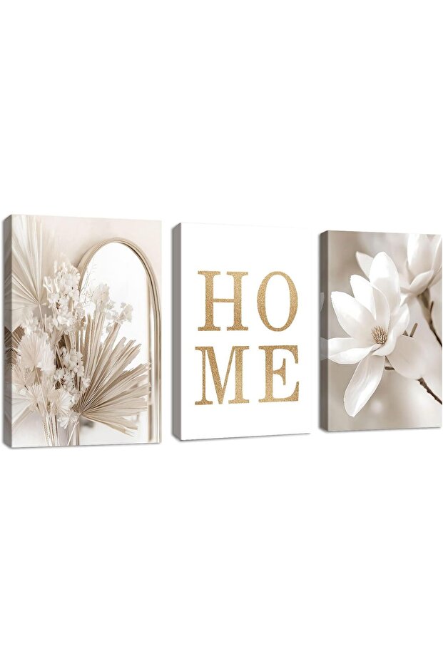Signtouch Tropical Leaf Colorful Botanical Wall Art 3-Piece Black Frame 30x40 cm