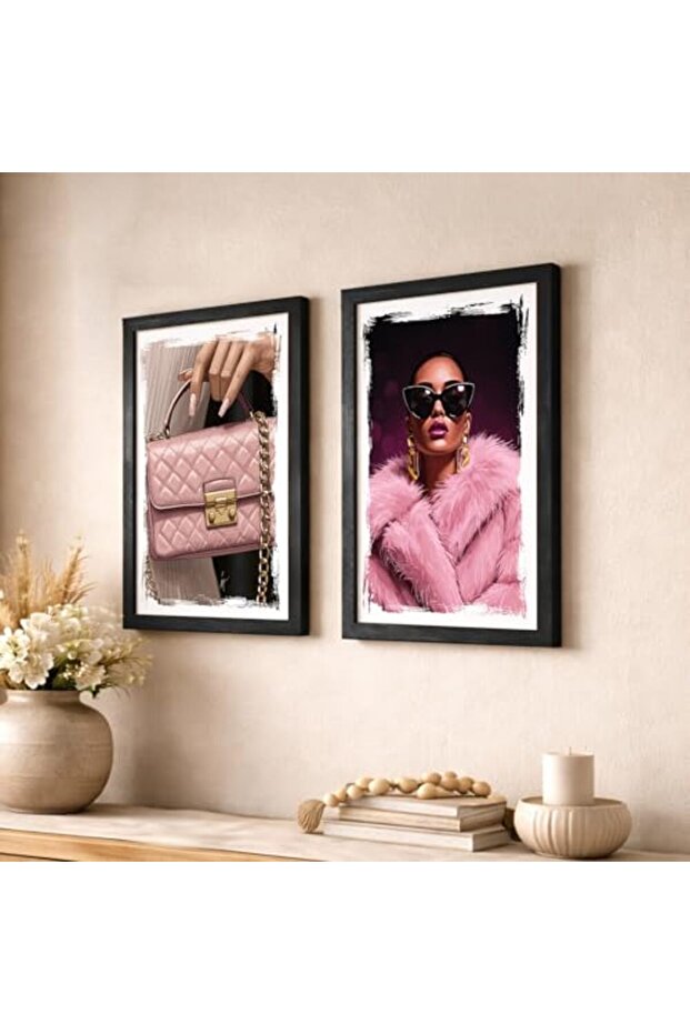 Signtouch Royal Leopard Tiger Wall Art 2-Piece Black Frame 40x60 cm