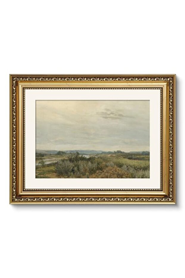 Signtouch Nature Trees Rivers Landscape Victorian Wall Art Gold Frame 30x40 cm