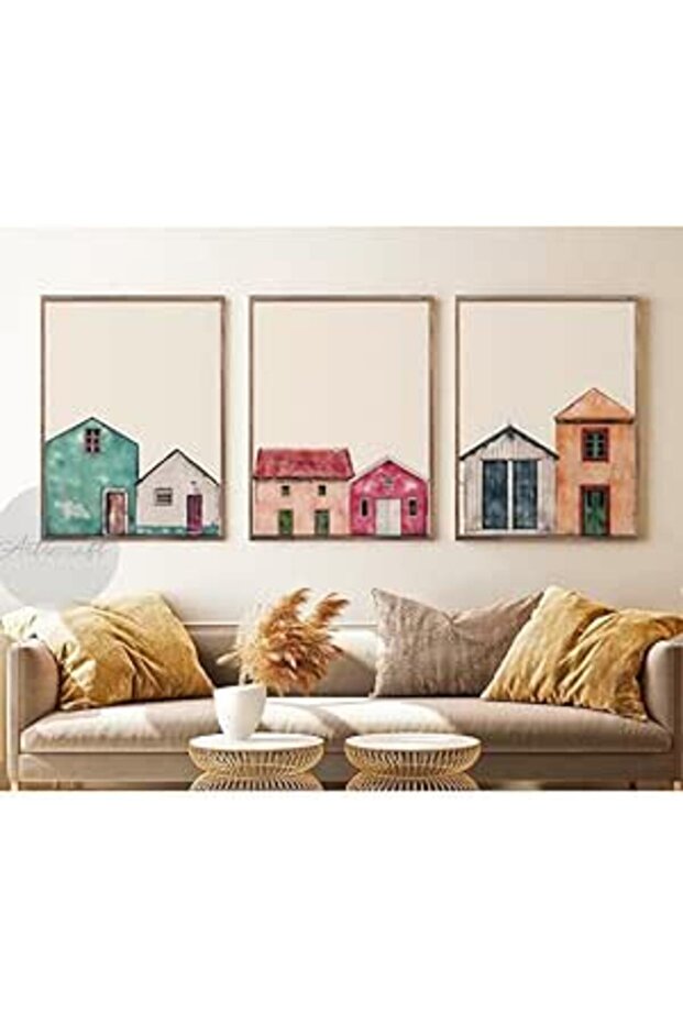 Signtouch Decorative Framed Canvas Wall Art Set of 3 40x60 cm