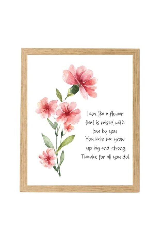 ALAYRA Mother’s Day Mom Carnation Love Floral Wall Art Outer Frame 60x80 cm