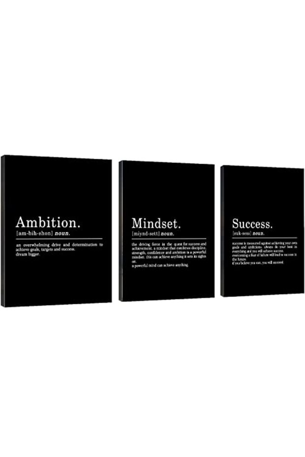 Signtouch Inspirational Black Mindset Positive Wrap Framed Wall Art 40x60 cm
