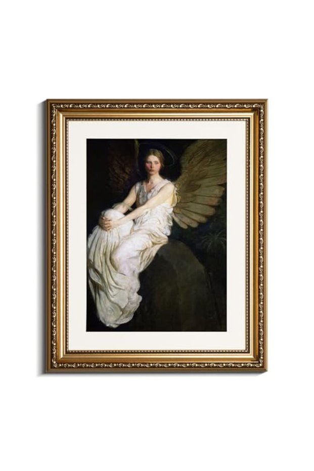 Signtouch Stevenson Angel America Country Oil Wall Art Gold Frame 40x60 cm