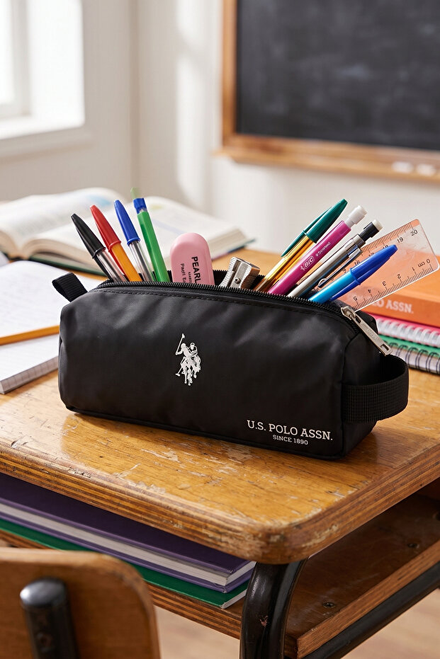26072 Pen Bag Single Compartment Pen Holder School Pen Case Black