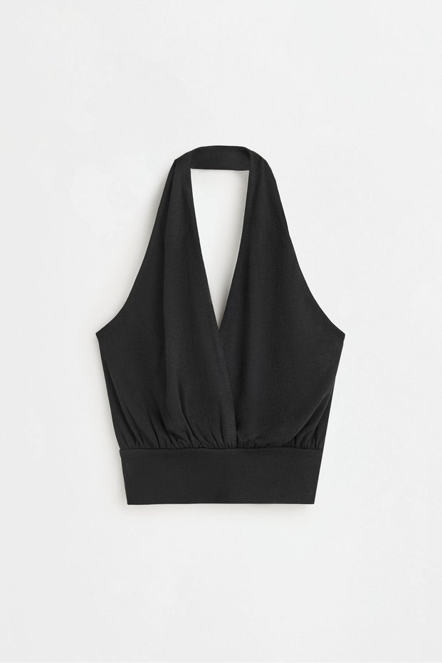 Drapeli halter yaka top