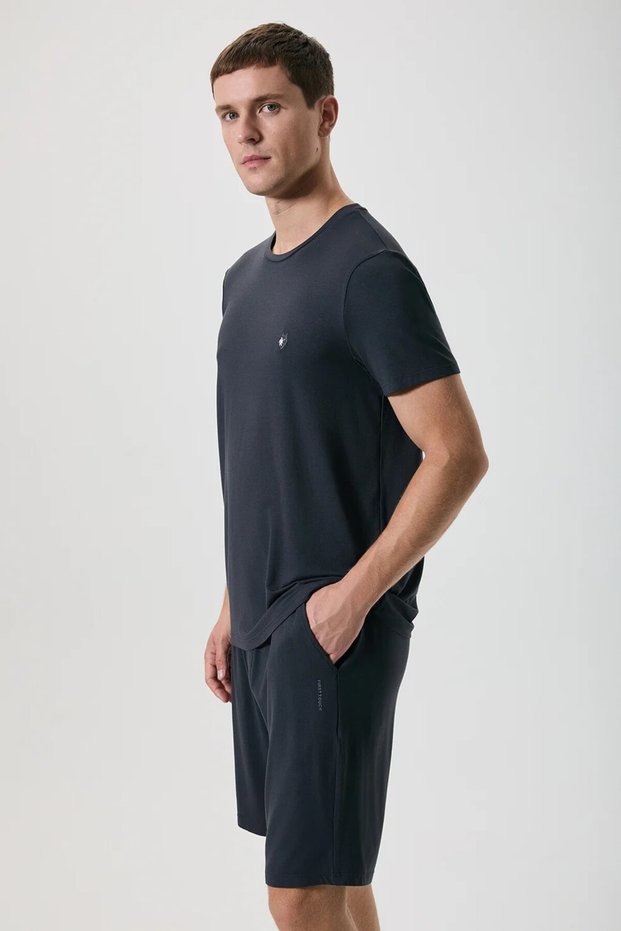 Modal Soft Texture Crew Neck Shorts Set