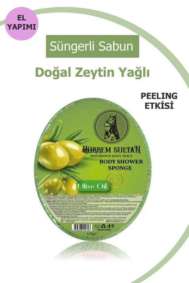 2 Pack Natural Olive Oil Sponge Soap 130 Gr