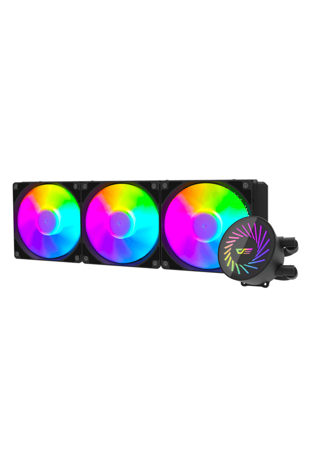 DCS 360 360mm ARGB Liquid Cooler, 2000RPM Fans, 3200RPM Pump, 84.2 CFM,2.54mmH₂O, Intel & AMD