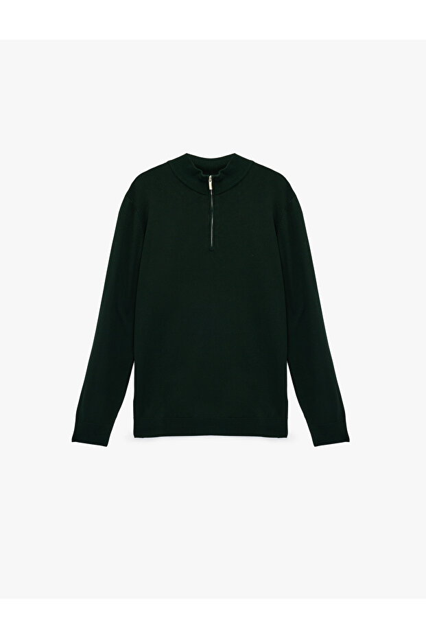 Long Sleeve Viscose Half-Zip Knit Sweater
