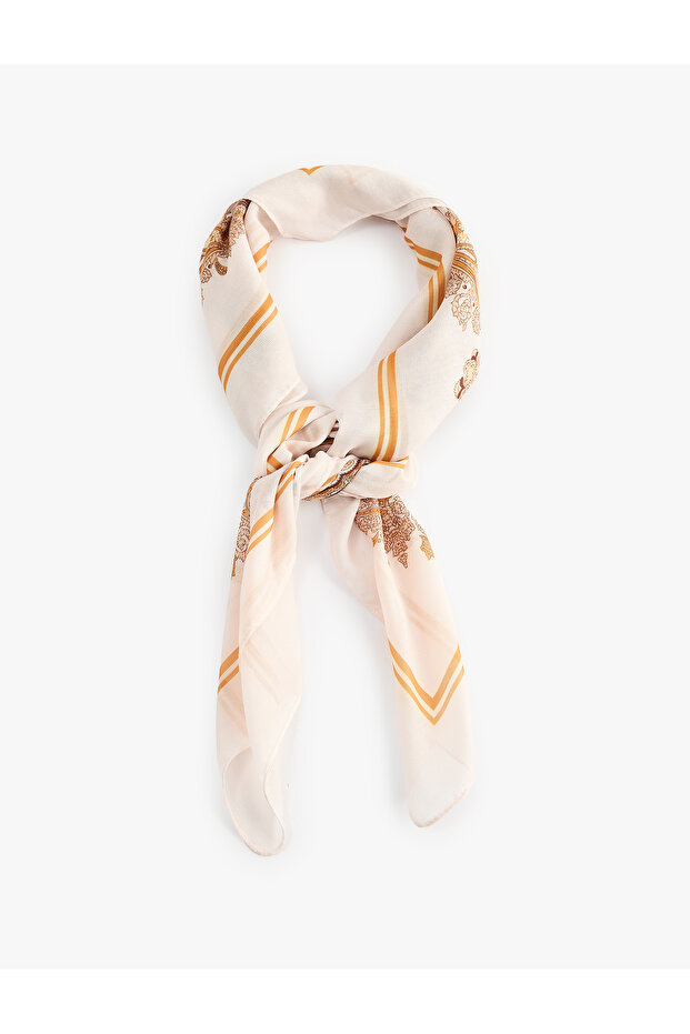 Shawl Patterned Square Satin Scarf