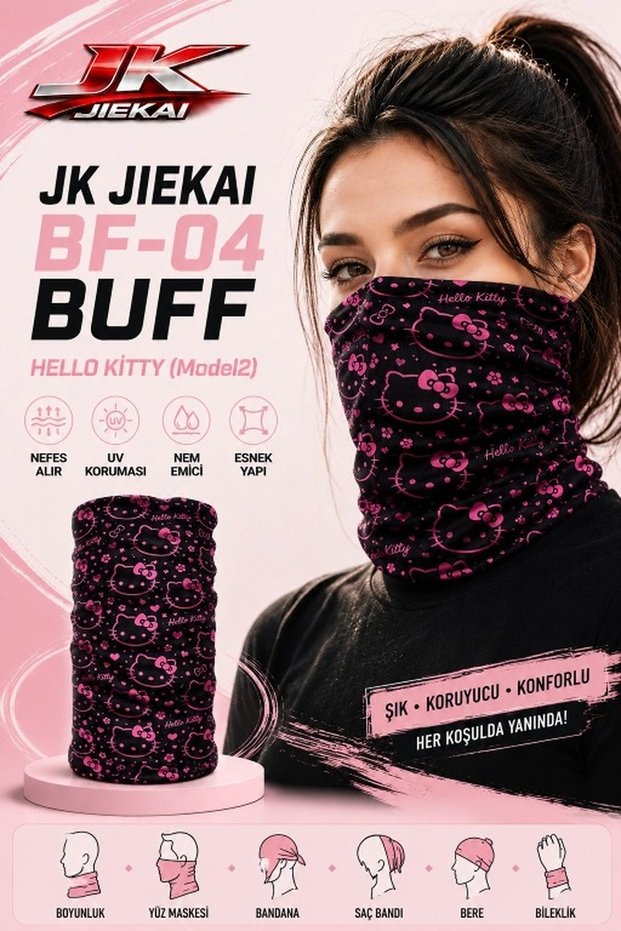 JK BF-04 MOTORCU BUFF HELLO KİTTY (Model2)