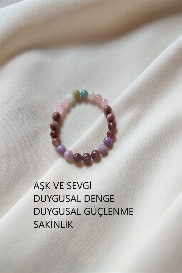 Certified Love Bracelet (Amethyst, Lepidolite,,Rodonite,Pkuvars, Morganite) Natural Stone Bracelet