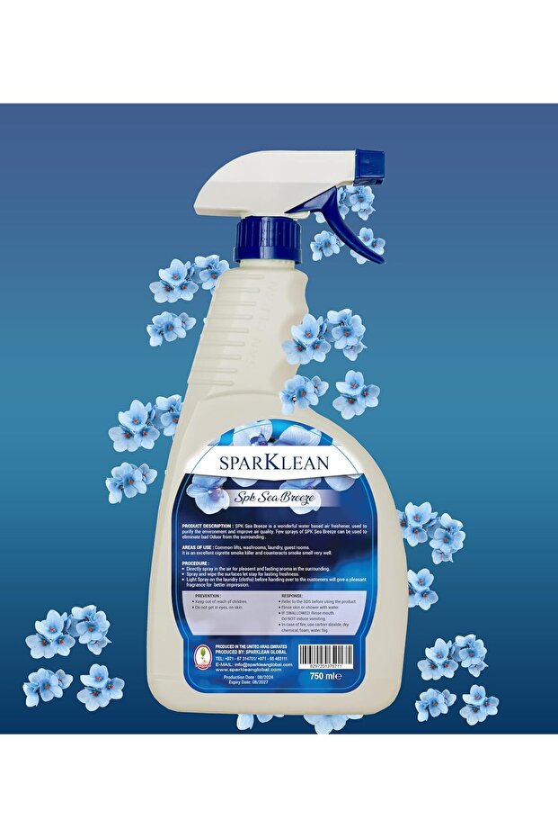 Air Freshener, Anti smoke, Sea Breeze Scent, Odour Counteractant Spray, 750ml
