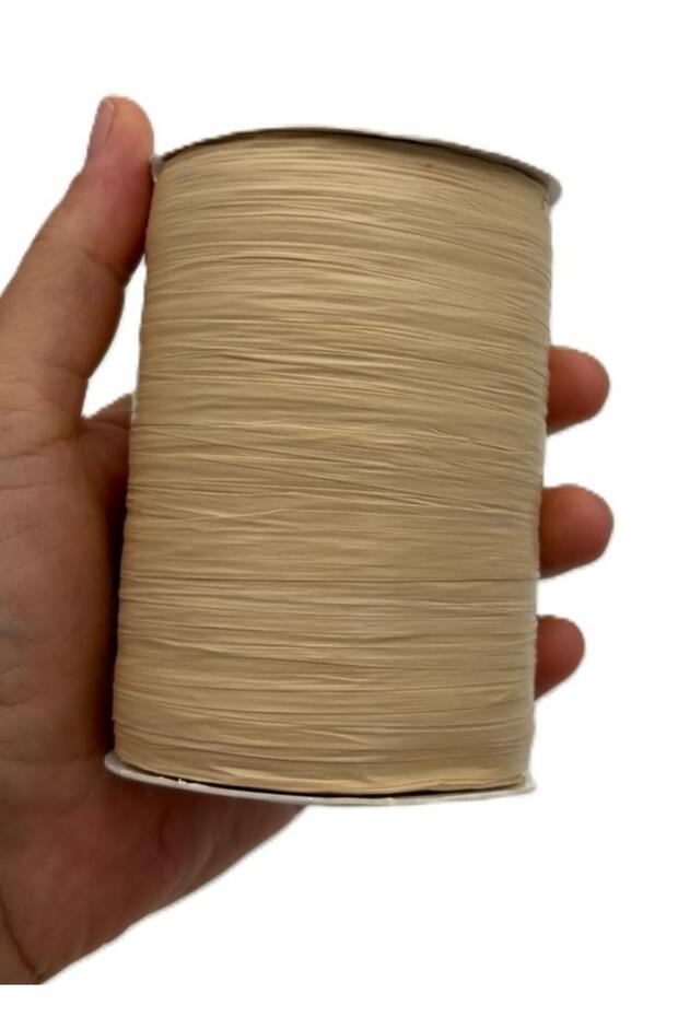 19U Size Beige Color Angel Soft Raffia, Satin Raffia 100 Gr 200 Meters