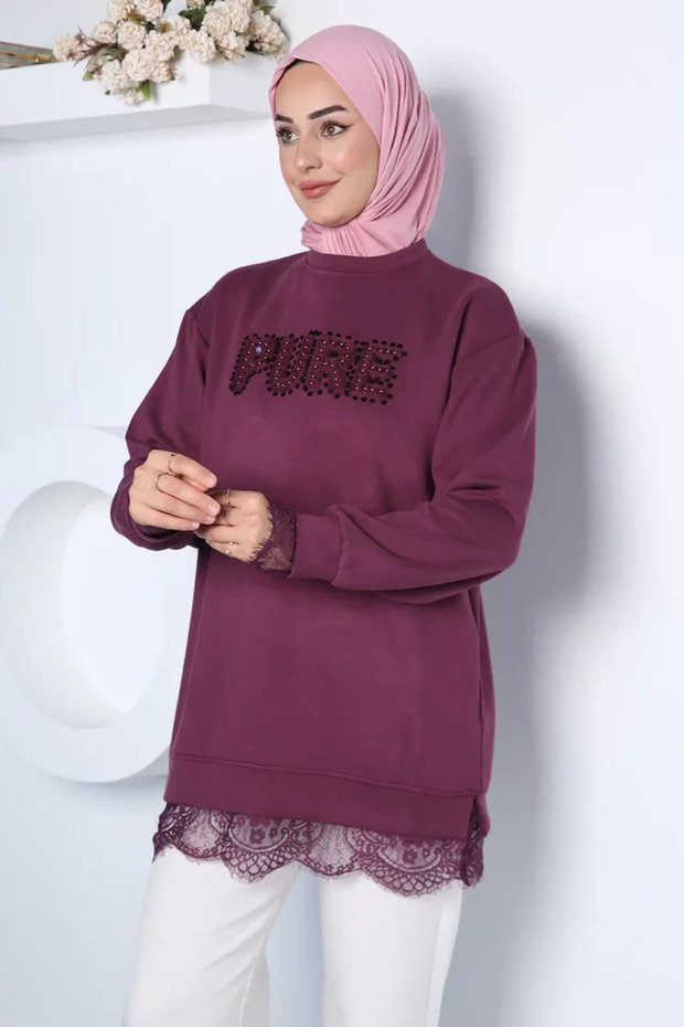 Elegant Lace Detailed Hijab Tunic