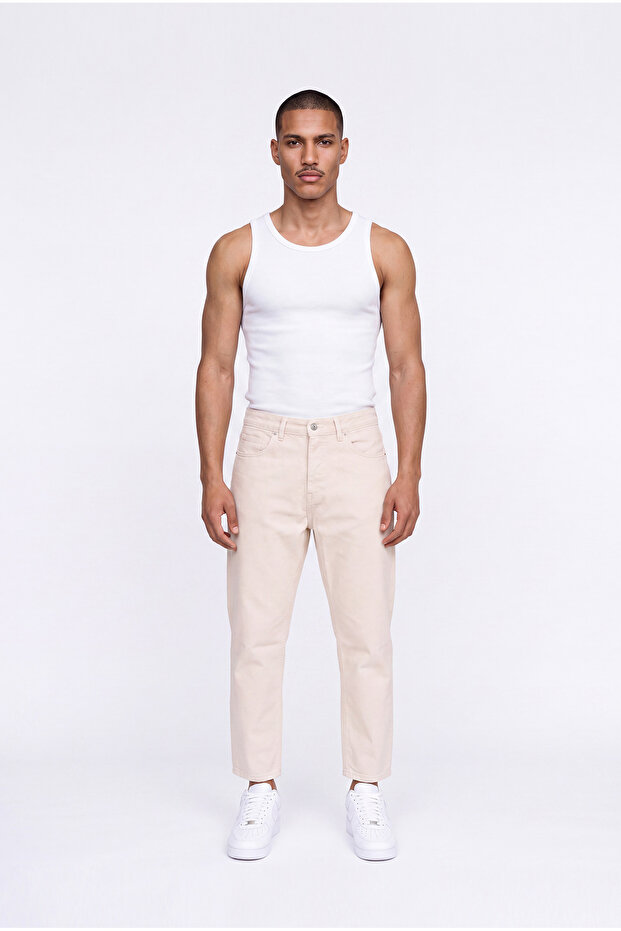 Men's Boyfriend Jean Trousers Beige