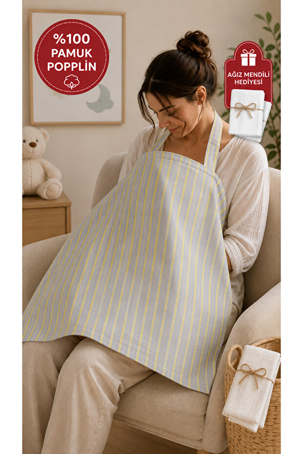 Washed Cotton Poplin Nursing Cover | Multi-Purpose Nursing Bib and Stroller Cover