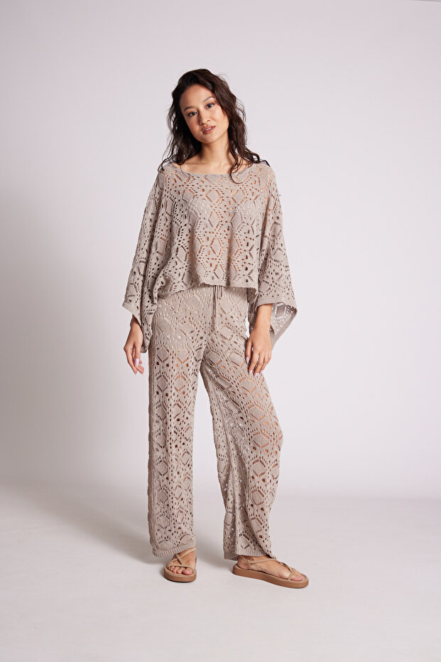 Ajurlu Suit Beige