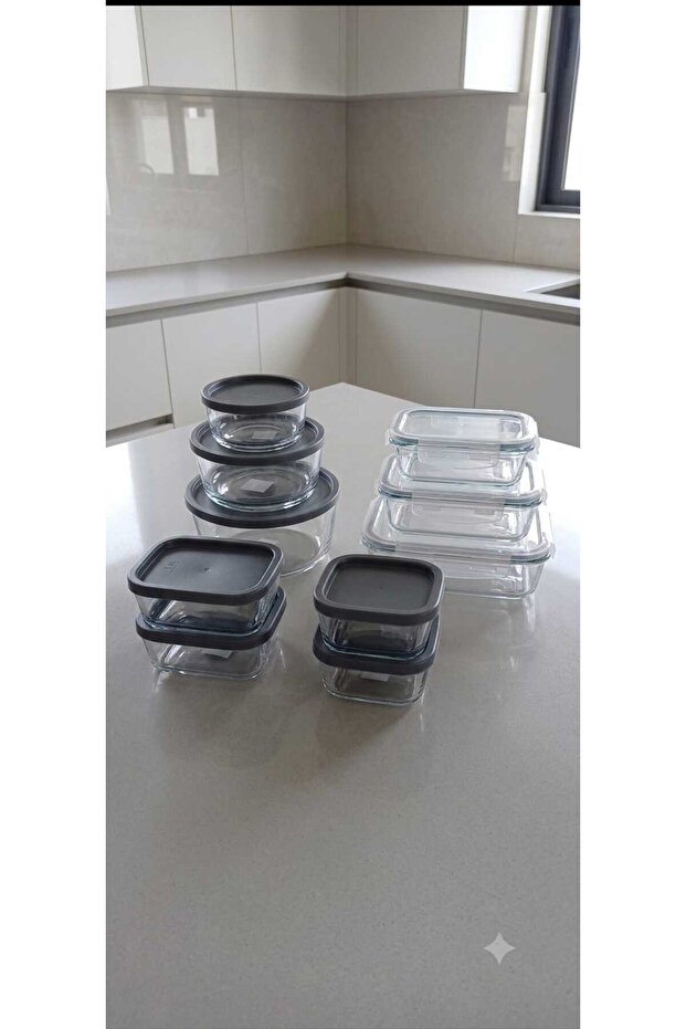 Feyzade Lockable-Vacuum Storage Container Sets Gray Lid