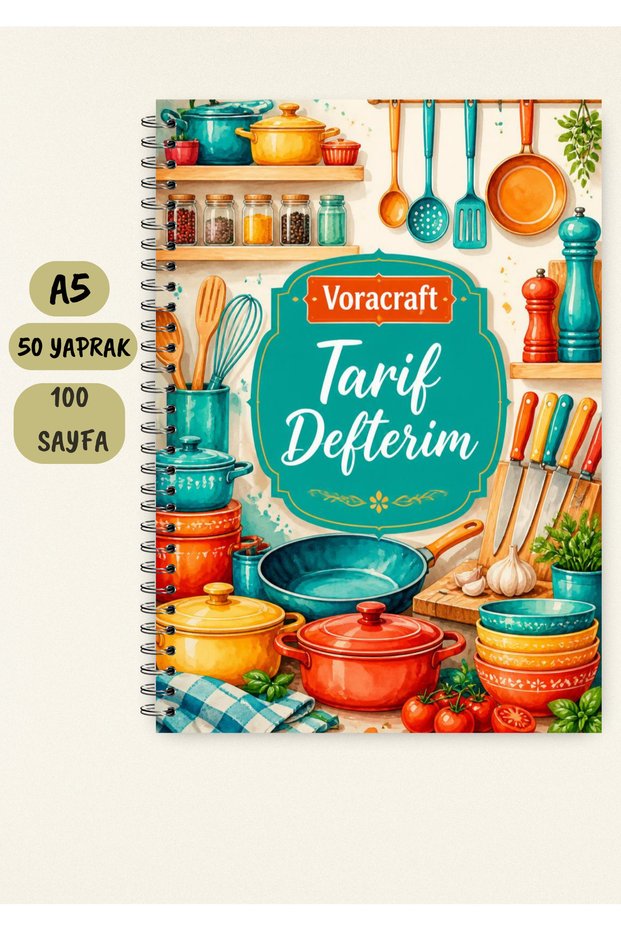 Cooking Recipe Book, 50 Sheets / 100 Pages, A5 / Wire Spiral Trf0071