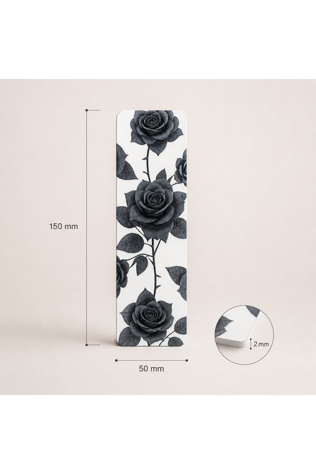 Timeless Roses Bookmark – Elegant Floral Pattern Bookmark 15X5 cm