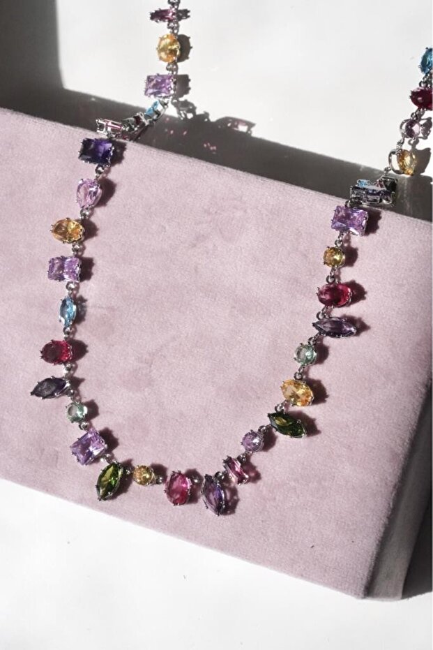Mixed Gem Colored Stone Necklace